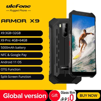 Ulefone Armor X9 Pro Прочный Смартфон Android 11 4 ГБ 64 Гб 4G LTE 5000 мАч Водонепроницаемый Мобильный телефон Восьмиядерный NFC IP68 Сотовый Телефон