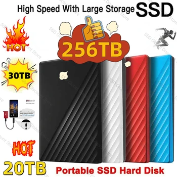 Портативный 100% оригинальный SSD 64 ТБ жесткий диск 2 ТБ/8 ТБ/16 ТБ Внешний SSD жесткий диск Type C USB 3,1 Жесткий диск USB флэш-накопитель 외장하드