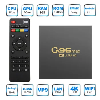 MAX 2022 Новый 2,4 G WIFI 8 ГБ + 128 ГБ 4K H.265 медиаплеер телеприставка TV Box четырехъядерный Amlogic S905L