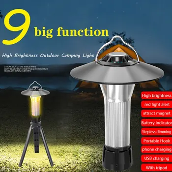 Новый Перезаряжаемый фонарь для кемпинга Портативный Фонарь для кемпинга на открытом воздухе Магнит Аварийное освещение Подвесная лампа для палатки Мощная рабочая лампа