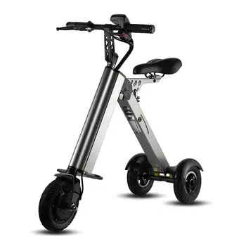Электрический велосипед Простой формы, Мини-электровелосипед, трехколесный Складной Для взрослых, одноместный интеллектуальный Велосипед 24 В 300 Вт из алюминиевого сплава