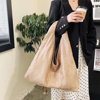 Сумка Женская Новая Модная Ручная сумка большой емкости, сумка через плечо, простая однотонная трендовая Повседневная Текстурная сумка для покупок