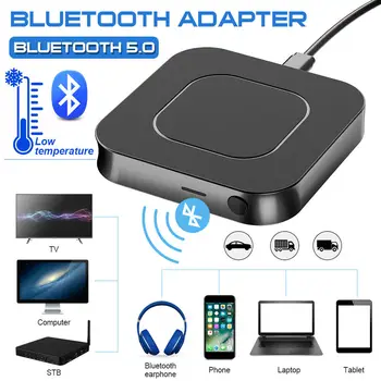 Приемник и передатчик Bluetooth 5,0 Аудио Музыка Стерео Беспроводной адаптер USB адаптер 3,5 мм разъем AUX для динамика телевизора автомобильного ПК