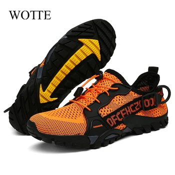 Мужская повседневная обувь, Летняя сетчатая дышащая походная обувь, Мужские кроссовки для прогулок на открытом воздухе, Спортивная обувь для альпинизма, Мужская