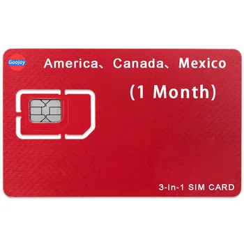 SIM-карта на 1 месяц для Америки, Канады, Мексики, Предоплаченная sim-карта США, Безлимитные данные Sim, ЗВОНКИ и SMS, Бесплатный Интернет, 4G LTE Travel SIM