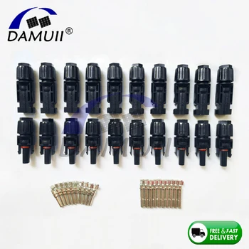 DAMUII 10 Пар солнечных соединительных кабелей, солнечных штекерных кабельных разъемов (мужской и женский) Для солнечных панелей и фотоэлектрических систем