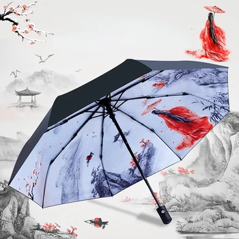 Автоматический зонт От дождя, Солнца, дождя, Защита от ультрафиолета, Ветрозащитный Пляжный зонт, зонтик для девочек, Складной Зонт, Зонты от Дождя, Женские Портативные