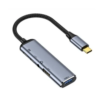 Портативный концентратор USB 3.1 Type-C к HDMI-Совместимому адаптеру с несколькими разветвителями 4K Thunderbolt 3 USB C Hub для ПК (Y003)