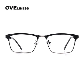 Модная квадратная оправа для очков для мужчин Оптические мужские оправы для очков Ретро мужские цельнометаллические очки для близорукости Рецептурные очки
