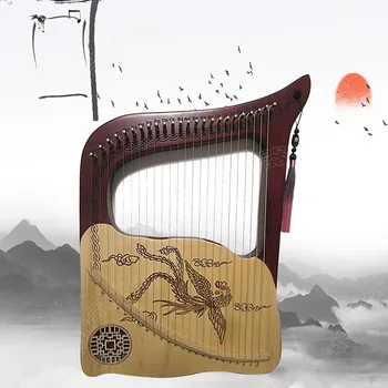 Твердая Древесина 24 Струны Лира Арфа Гитара Портативная Лира Традиционный Винтажный Специальный Музыкальный Струнный инструмент Harpa Instrumento