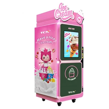 Умный автоматический торговый автомат Оптом По продаже мягкого мороженого с монетоприемником