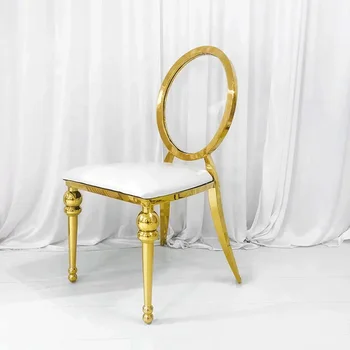 50 шт., Роскошные свадебные стулья из ткани для мероприятий из нержавеющей стали для столовой, используемые