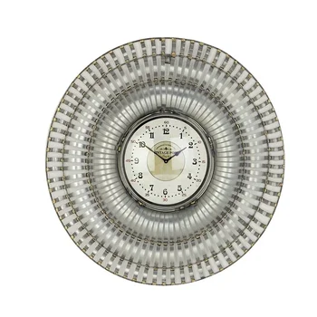 Деревенские 31-дюймовые Круглые Аналоговые Настенные часы из серебристого металла и дерева