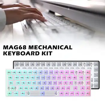Комплект игровой механической клавиатуры MAG68, 3 режима Беспроводной 2,4 G Горячей Подсветки, 68 RGB, Bluetooth, Замена клавиш клавиатуры 