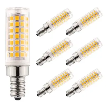 Светодиодная лампа-подсвечник E12 с регулируемой яркостью 7 Вт эквивалентна галогенной лампе мощностью 60 Вт, светодиодной лампе-люстре 220 В E12 base (6 шт.)