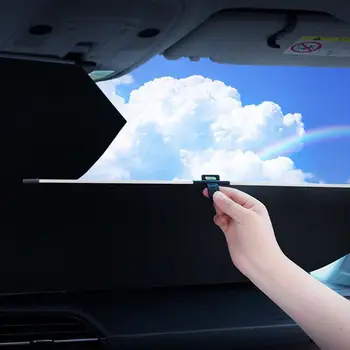 Автомобильный солнцезащитный козырек Универсальный козырек на лобовое стекло Солнцезащитный теплозащитный экран Для уединения внутри автомобиля Плотные шторы Принадлежности для парковки автомобилей
