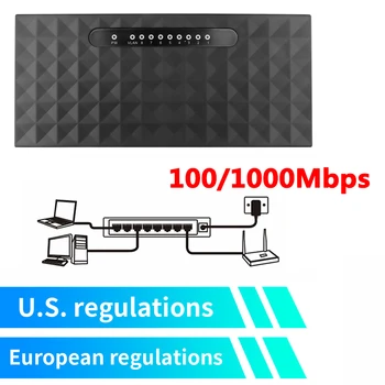 Kebidumei 5 8-портовый сетевой коммутатор gigabit ethernet 10/100/1000 Мбит/с RJ45 Концентратор интернет-разветвитель Высокая производительность Поддержка EU S Plug