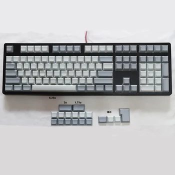 Заглушки для клавиш DSA Blank PBT серо-белого цвета Сочетание цветов для переключателей Cherry MX механических клавиатур Tada68, XD64, GH60, DZ60, FC660