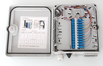 FTTH 12-жильная Оконечная коробка Волоконно-оптическая коробка FTTH Волоконно-оптическая распределительная коробка с адаптером 12шт и косичками