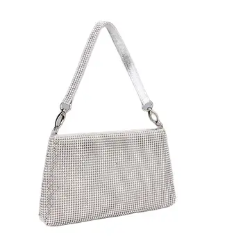 Высококачественная расклешенная сумочка, блестящая сумка через плечо из горного хрусталя, женская сумка для вечеринки с танцевальным мячом, подарок для подруг