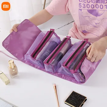Xiaomi 4 In1 Съемная Косметичка для макияжа, Многофункциональная Дорожная Портативная Складная Дорожная сумка для хранения, сетчатая косметичка на молнии для женщин