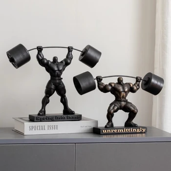 Скульптура мускулистого человека для тяжелой атлетики, украшение для фитнеса, бодибилдинга, прихожей, гостиной, офиса, рабочего стола, креативное украшение для дома