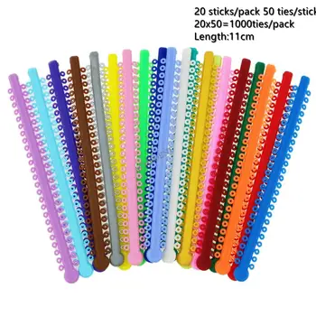 20 упаковок Стоматологических Ортодонтических эластичных лигатурных лент для Брекетов, разноцветных брекетов на выбор