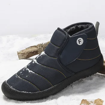Большие размеры 35-48, Мужские и женские зимние ботинки, ботильоны с плюшевой подкладкой, сохраняющие тепло, семейные кроссовки, Повседневная обувь, водонепроницаемая зимняя обувь