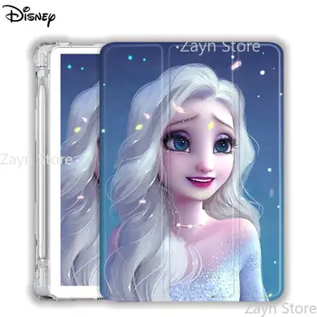Чехол для планшета Disney Frozen Elsa для iPad Mini 1 2 3 Air 4 5 6 iPad Pro 2021 11 дюймов, Милый трехстворчатый Слот для ручки, Защитная крышка Подушки безопасности